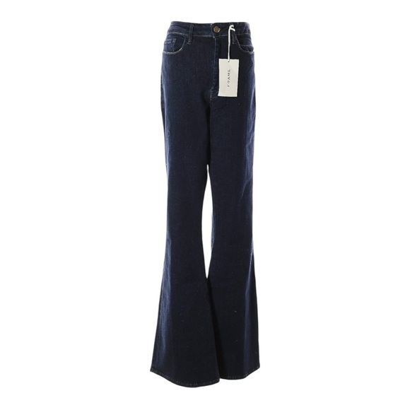 FRAME Le One Flare Jeans Keller Dark Wash Stretch Sustainable Size 2 Tall NWT - Picture 1 of 10